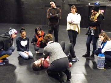 Voice training with Mara Davis (UoW grad and now UoW tutor)